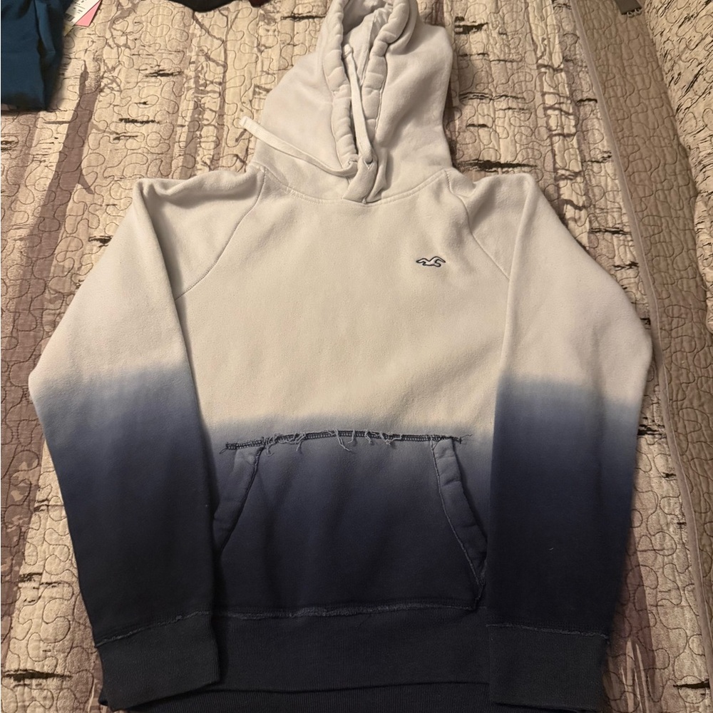 Hollister Gray and Blue Ombre Hoodie